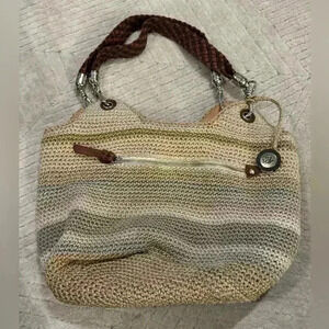 The SAK crocheted zip top  purse